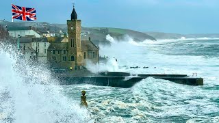 Urgent Giant waves 15 meters high devour everything Typhoon Kathtleen hits UK [upl. by Nahgeem]