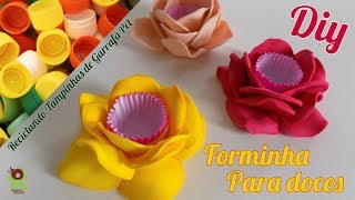 Forminha Flor para doces 🌸 RECICLANDO TAMPINHA DE GARRAFA PET [upl. by Bander]