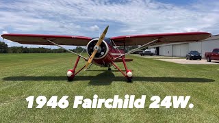 1946 Fairchild 24W airplanes antique flying plane [upl. by Constantia]