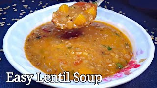 Easy Lentil Soup Recipe  Soupe de Lentilles Facile [upl. by Llenral]