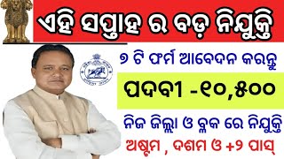 Odisha Government job vacancy 2024  10500 post vacancy  All odisha candidates apply online [upl. by Sturdivant]