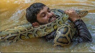 Anaconda Attack Fishing Boy In Water  Ataque de anaconda  fun made movie [upl. by Ttevi]