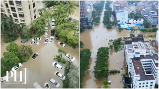 Severe Flooding in Hainan Typhoon Trami Aftermath Worsened by GovernmentControlled Releases  PHJ [upl. by Ynaffyt]