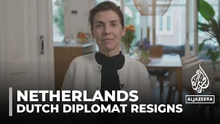 Dutch Diplomat Angelique Eijpe resigns in protest of Dutch governments Gaza policy [upl. by Engracia]