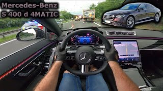 2021 MercedesBenz S 400 d 4MATIC  POV test drive  DrivingCars [upl. by Lemyt]