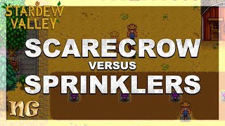 Stardew Valley Tips Scarecrow versus Sprinklers  layout optimization 2018 [upl. by Anay]