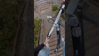 MTB street stair gap jumping with 2 perspectives which one is better 🤔 mtb bike urbanfreeride [upl. by Abba]