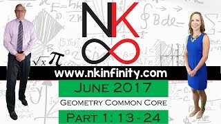 NYS Geometry – COMMON CORE – Regents June 2017 Part 1 13  24 [upl. by Gasser]