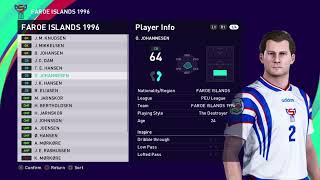 FAROE ISLANDS 1996  EURO ENGLAND 1996  NOT QUALIFIED  PES 2021 PS4 [upl. by Aset]