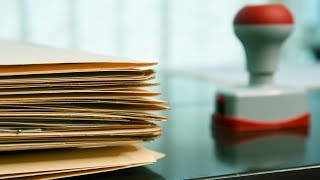 Office ASMR Work With Me  Processing a Pile of PaperworkTypingWritingPrintingStampingSorting [upl. by Gelb]