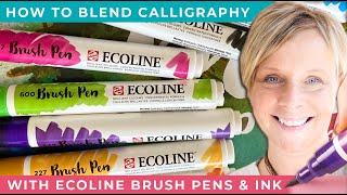 How to blending calligraphy with Ecoline Brush Pens with Inks [upl. by Sillek]