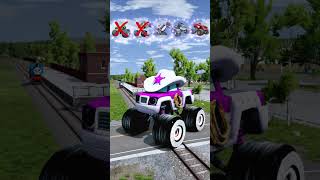 Big and Small Strange Cars VS Train Blaze amp the Monster Machines  BeamNGdrive [upl. by Tiffany]