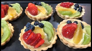 Mini fruit tart recipe  Custard Tart  Chanas Creations [upl. by Socrates]