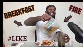 Mukbang ASMR  Bacon Egg and Cheese Croissant with Two Hash Browns [upl. by Dnalyaw]