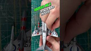 Harrier MK1 Fighter Jet detailed assembly modelairplane scalemodelbuilding fighteraircraft [upl. by Mendy]