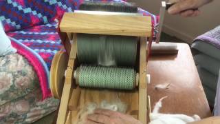 How to Card Angora Fiber on a Strauch Drum Carder [upl. by Nalloh290]