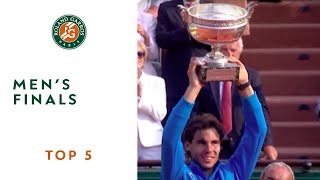 Top 5 Mens Finals  RolandGarros [upl. by Conger]