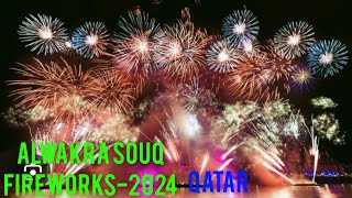 EID AL FITR CELEBRATIONS in SOUQ ALWAKRA FIREWORKS 🎆 Qatar 2024sneha jyothsna videos viral video [upl. by Laoj774]