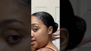 Low slick back bun on curly 4ABC Hair naturalhair slickback curlyhairstyles curlyhairroutine [upl. by Anauqaj347]