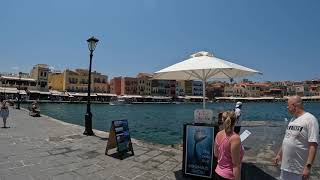 Chania Crete Walking tour of the city 20072024 Kreta Grecja Greece [upl. by Connie579]