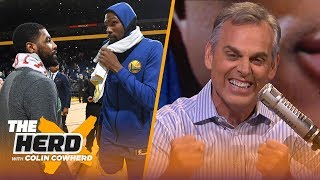 Colin Cowherd talks Kyrie amp Durant to Knicks rumors compares Harden and Westbrook  NBA  THE HERD [upl. by Minni]