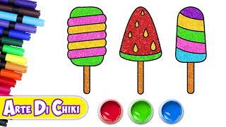 Arte Di Chiki  Come disegnare il gelato  Disegno facile per i bambini  How to Draw Ice Cream [upl. by Laen]