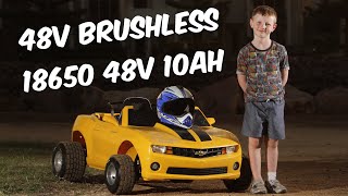 48v 1000w 13s Modified Power wheels Camaro with full suspension powerwheelsaustralia powerwheels [upl. by Ecienahs778]