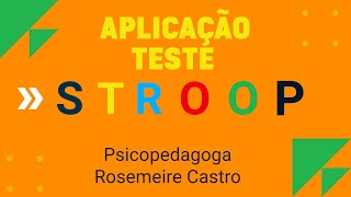 Aplicação test STROOP strooptest testestroop avaliacaocognitiva [upl. by Atikaj933]