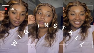 HOW I INSTALLED MY 16 INCH Honey Blonde WIG My OPINION beginnersfriendly wiginstall explore [upl. by Crispa]