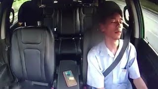 Driver sleeps for a full minute while driving [upl. by Topliffe]