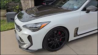 Kia Stinger lowering spring install final [upl. by Dulcle]