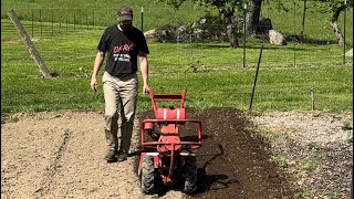 Making Raised Rows with a TroyBilt Horse Tiller and HillerFurrower Attachment [upl. by Arded]