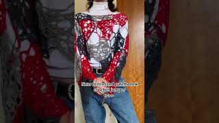 Distressed crochet jumper tutorial out now on my channel  crochet distressedcrochet [upl. by Timmie501]