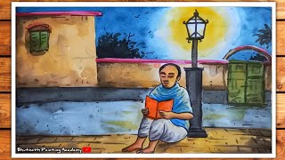 Pandit Ishwar Chandra Vidyasagar childhood drawing with watercolor [upl. by Kylie633]