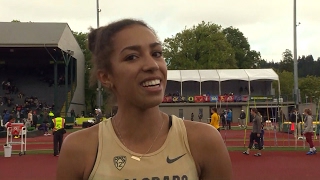 2017 Pac12 Track amp Field Championships Colorados Madison Boreman breaks down her final kick to [upl. by Latton729]