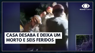 Casa desaba e deixa um morto no Rio  Bora Brasil [upl. by Acirederf]