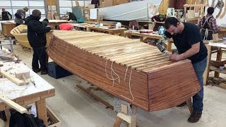 Amazing Modern Technology Construction Biggest Wooden Boat Building Heavy Skill Boat Built Project [upl. by Aldis]