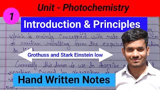 Photochemistry  Grotthuss and Stark Einstein low MScchemistry25 photochemistry [upl. by Kcirad]