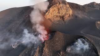 Stromboli Volcano 4K  Flyover at Sundown  Oct 19 2023 [upl. by Mak343]