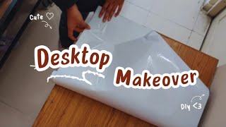 Diy desk makeover  decor  organize  aesthetic makeover [upl. by Caresa520]