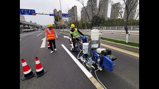 Graco 300DC Cold Plastic Spray Road Marking Machine Rays Traffic [upl. by Shulock]