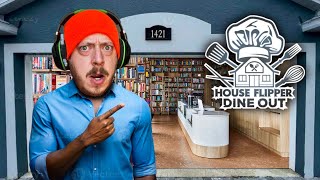 I Turned A GARAGE Into A CAFE BOOKSHOP  House Flipper DLC Dine Out 2 [upl. by Wallace]