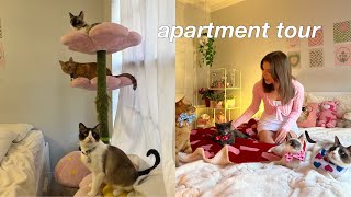 1 bedroom apartment tour with 4 cats [upl. by Yeldah965]