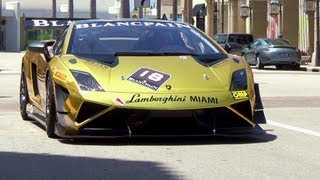 Lamborghini Blancpain Super Trofeo GallardoGold supercarSUPER SOUND [upl. by Ametaf]