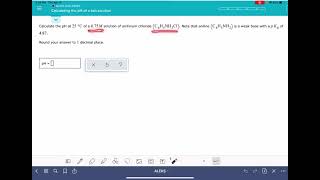 ALEKS Calculating the pH of a salt solution [upl. by Airun657]