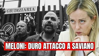 GIORGIA MELONI DURO ATTACCO A SAVIANO “DA CHE PULPITO ARRIVA LA PREDICA” [upl. by Akeihsat]