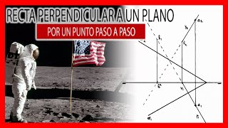 🎯 RECTA perpendicular a un PLANO que pasa por un PUNTO diedrico 🔥 [upl. by Mercado]