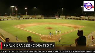 BEISBOL DOBLE A JUVENIL CIDRA 5 VS CIDRA TBO [upl. by Aidnahs]