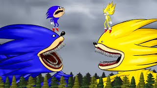 SHIN SONIC TAPES vs SUPER SHIN SONIC THE TAILS POWER TAPES  Animation Drawing Cartoon [upl. by Ynettirb]