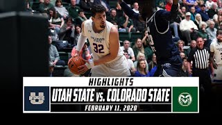 Utah State vs Colorado State Basketball Highlights 201920  Stadium [upl. by Adnof]